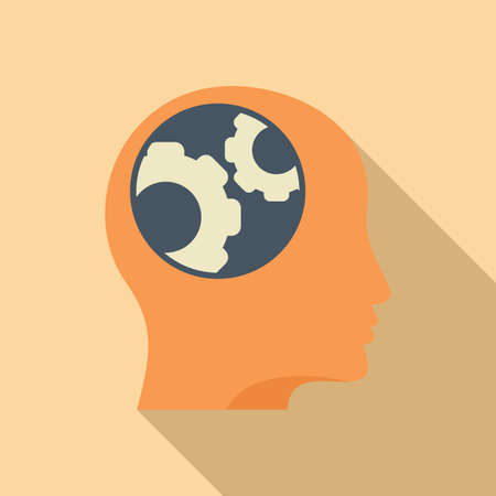 Thinking idea icon flat vector. Creative business. Web mindのイラスト素材