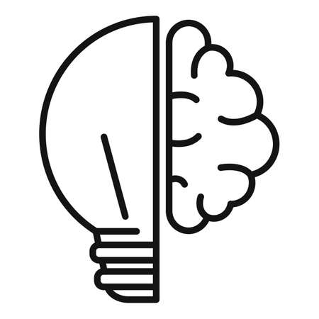 Brainstorming idea icon outline vector. Bulb creative. Business solutionのイラスト素材