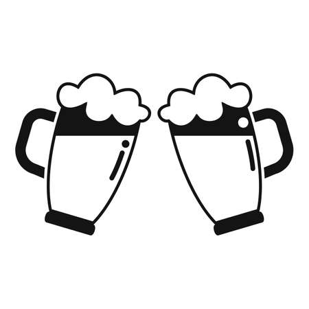 Beer toast icon simple vector. Drink glass. Friend barのイラスト素材