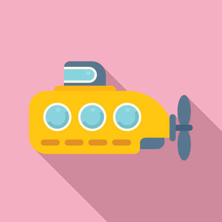 Underwater bathyscaphe icon flat vector. Submarine ship. Sea boatのイラスト素材