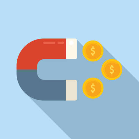 Monetization magnet icon flat vector. Mobile strategy. New profitのイラスト素材