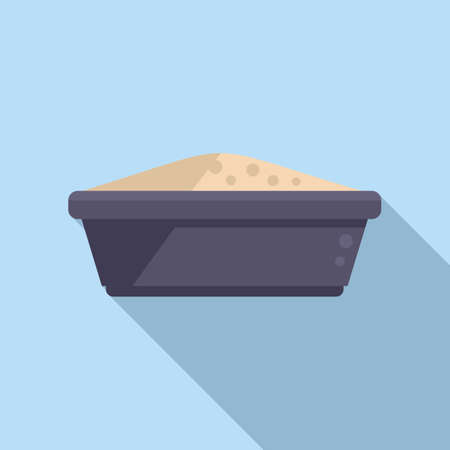 Snack full bowl icon flat vector. Cat food. Feed dryのイラスト素材