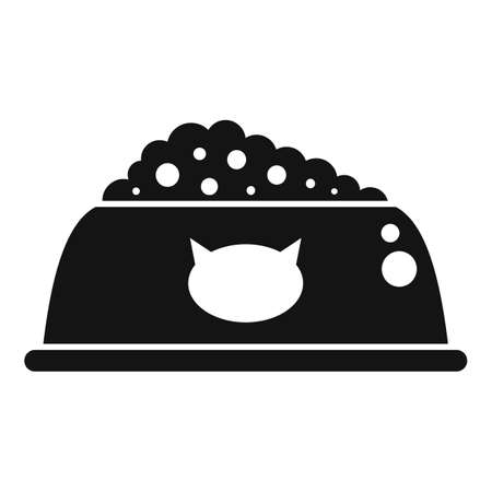Cat food bowl icon simple vector. Pet feed. Container boxのイラスト素材