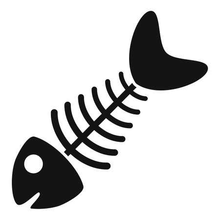 Cat fish skeleton icon simple vector. Pet feed. Animal package