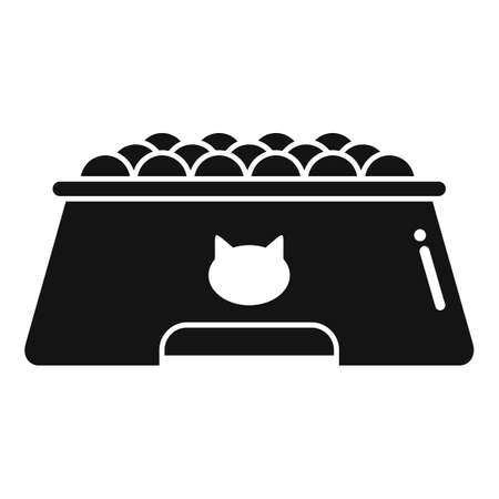 Full cat bowl icon simple vector. Pet feed. Food tin canのイラスト素材