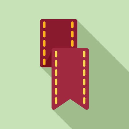 Textile bookmark icon flat vector. Favorite mark. Space templateのイラスト素材