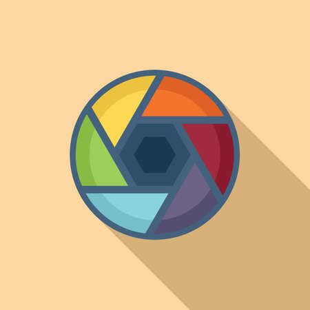 Focus shutter icon flat vector. Work goal. Meeting teamのイラスト素材