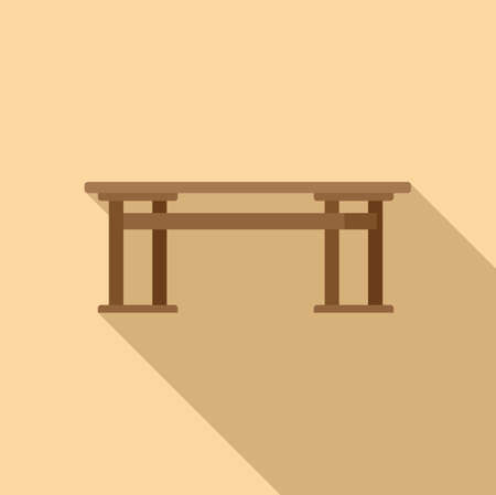 Table desk icon flat vector. Round furniture. Interior modernのイラスト素材