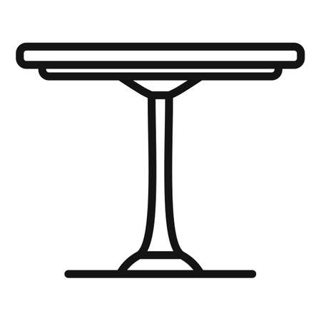 Round table icon outline vector. Wood furniture. Small plasticのイラスト素材