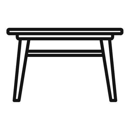 Dinner table icon outline vector. Wood desk. Top boardのイラスト素材