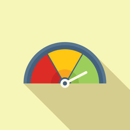 Credibility dashboard icon flat vector. Customer trust. Online quality