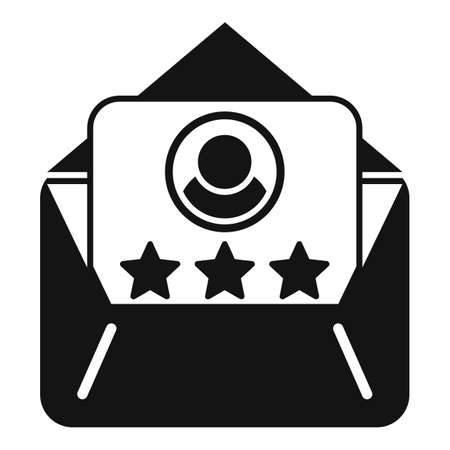 Mail review icon simple vector. Customer trust. Rate onlineのイラスト素材
