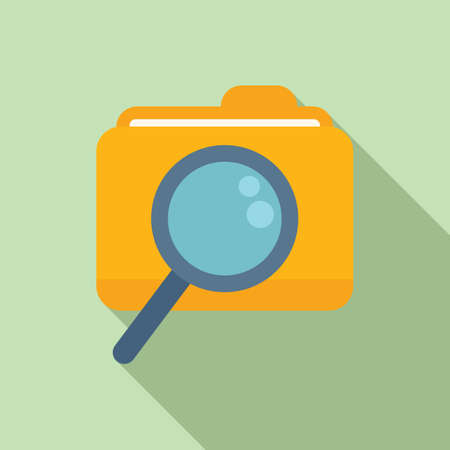 Search folder chat icon flat vector. Online job. Looking recruitのイラスト素材