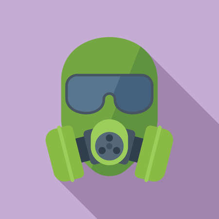 War gas mask icon flat vector. Toxic air. Chemical respiratorのイラスト素材