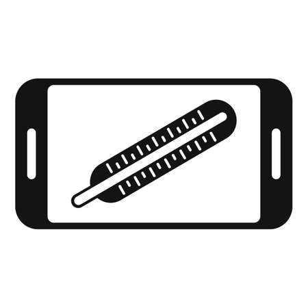 Online thermometer icon simple vector. Patient health. Medical careのイラスト素材