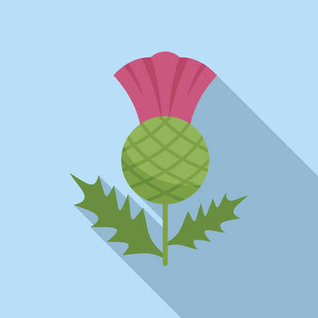 Milk thistle icon flat vector. Silymarin plant. Scotland plantのイラスト素材