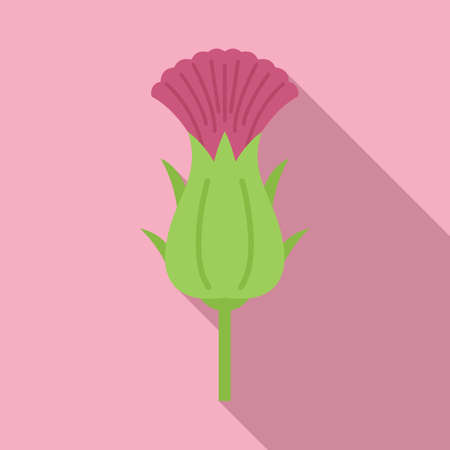 Marian thistle icon flat vector. Milk plant. Flower silymarinのイラスト素材
