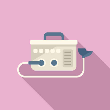 Medical machine icon flat vector. Respiratory oxygen. Care deviceのイラスト素材