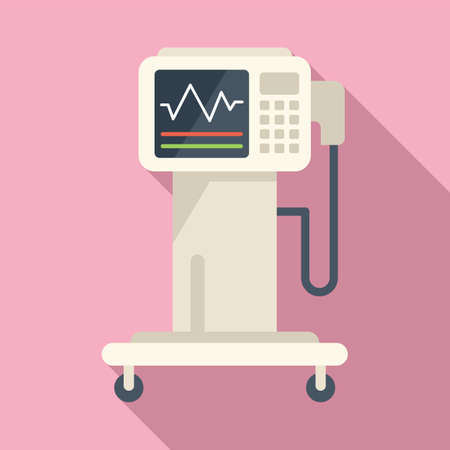 Medical apparatus icon flat vector. Patient machine. Care deviceのイラスト素材