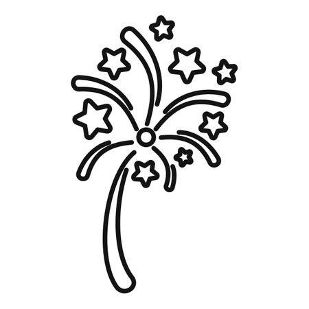 Joy firework icon outline vector. Carnival party. New yearのイラスト素材