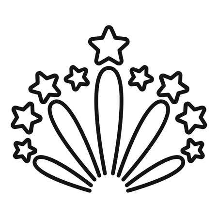 Happy firework icon outline vector. Carnival party. Sky circleのイラスト素材