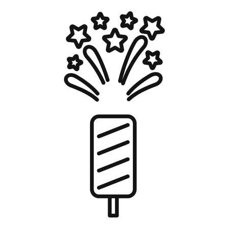 Independence firework icon outline vector. Event carnival. New year lightのイラスト素材