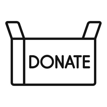 Carton box donate icon outline vector. Charity help. Human projectのイラスト素材