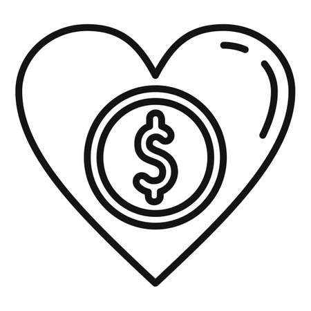 Love charity icon outline vector. Help hand. People projectのイラスト素材