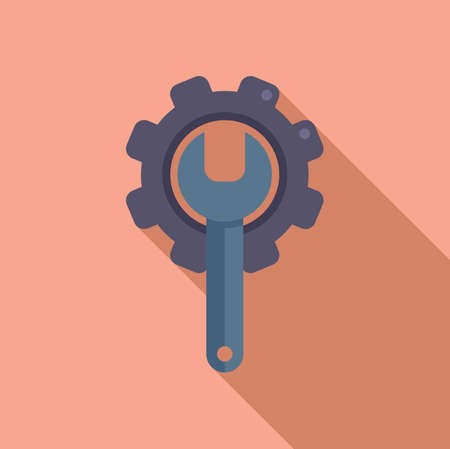 Gear solution key icon flat vector. Creative business. Teamwork problemのイラスト素材