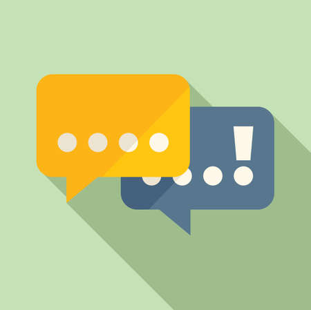 Chat problem solving icon flat vector. Business solution. Design ideaのイラスト素材