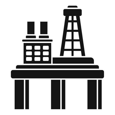 Exploration rig icon simple vector. Sea oil. Gas platformのイラスト素材