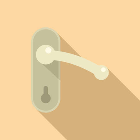 Round door handle icon flat vector. Metal key. Lock knobのイラスト素材
