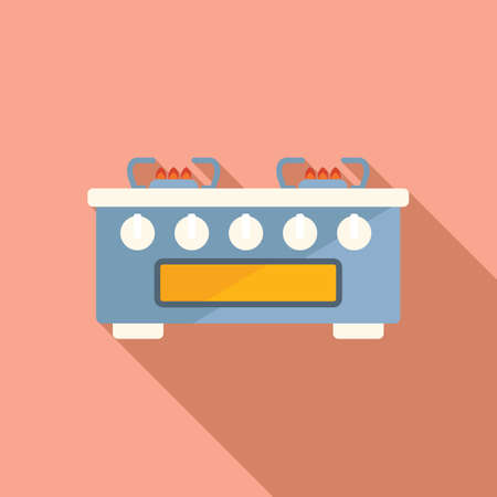 Modern stove icon flat vector. Gas cooker. Food panのイラスト素材