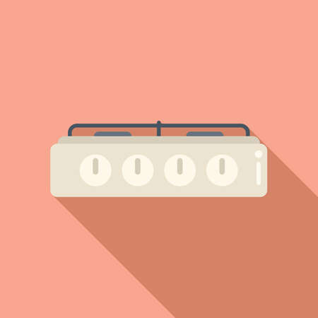 Interior stove icon flat vector. Food flame. Portable burnerのイラスト素材