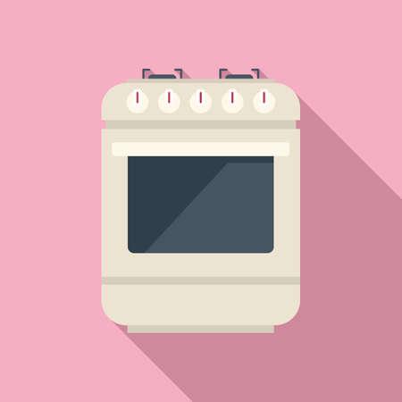 Cook stove icon flat vector. Gas cooker. Kitchen potのイラスト素材