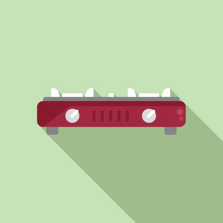 Butane stove icon flat vector. Gas cooker. Cooking kitchenのイラスト素材