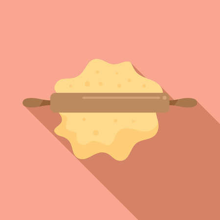 Dough icon flat vector. Pizza bread. Flour pastryのイラスト素材