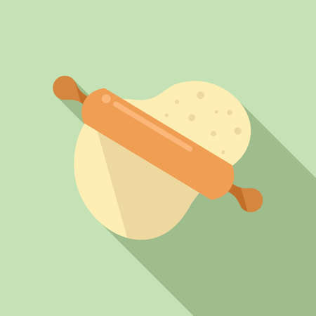 Dough pie icon flat vector. Bread flour. Roll cakeのイラスト素材