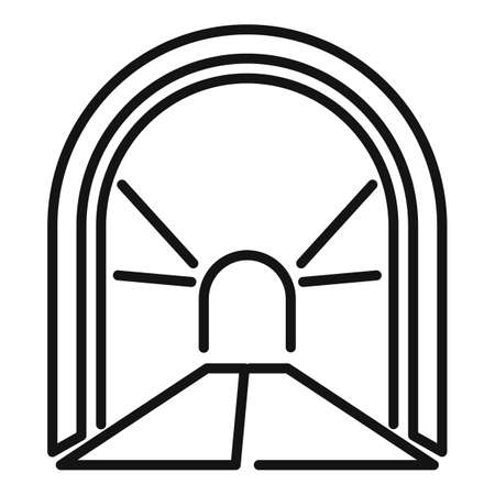 Light tunnel icon outline vector. Road entrance. View trainのイラスト素材