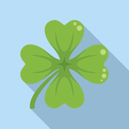 Lucky clover icon flat vector. Four leaf. Fortune luckのイラスト素材