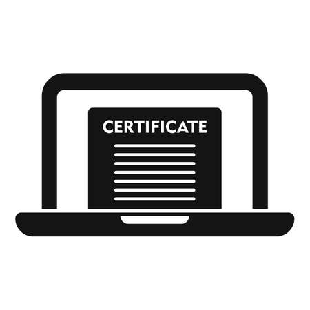 Online certificate icon simple vector. Degree education. School studyのイラスト素材