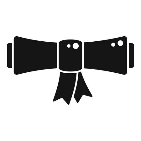 Degree diploma roll icon simple vector. Online university. Master skillのイラスト素材