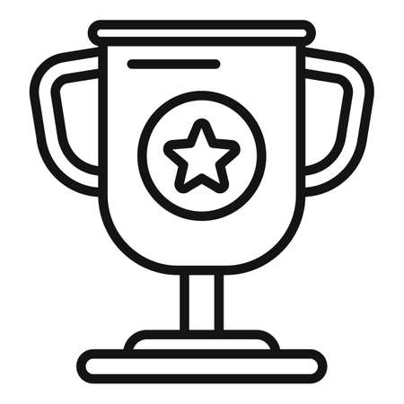 University award cup icon outline vector. Degree education. Master courseのイラスト素材