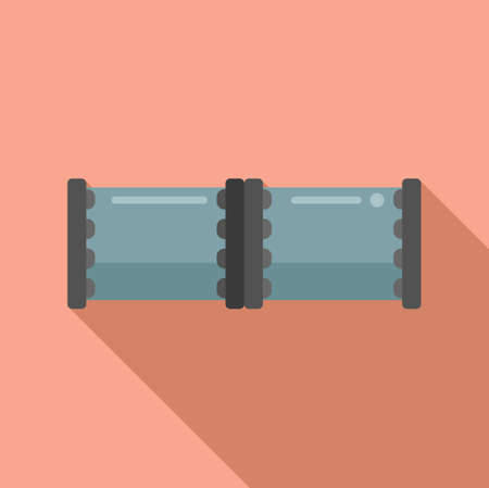 Pipe connect icon flat vector. Metal tube. Steel systemのイラスト素材