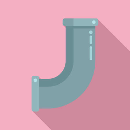Conduit pipe icon flat vector. Water plumbing. Steel systemのイラスト素材