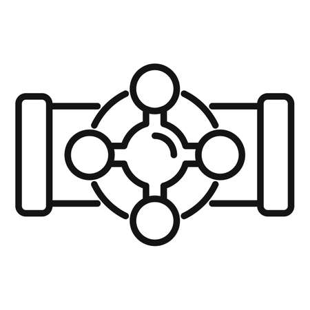 Pipe valve icon outline vector. Water tube. Steel drainのイラスト素材