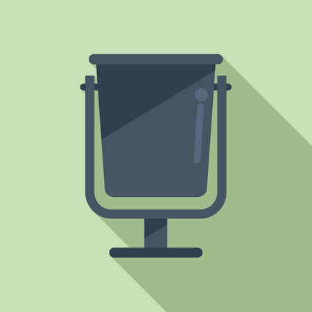 Street trash bin icon flat vector. Organic waste. Glass reuseのイラスト素材