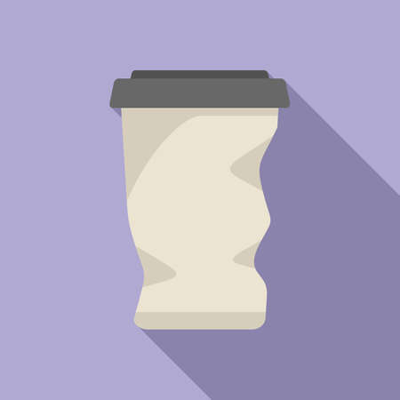 Paper cup recycle icon flat vector. Trash garbage. Reduce reuseのイラスト素材
