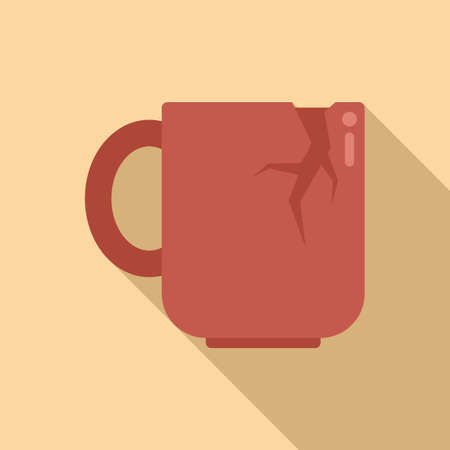 Trash mug icon flat vector. Waste organic. Dry plasticのイラスト素材