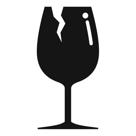 Crack glass icon simple vector. Waste garbage. Recycle binのイラスト素材